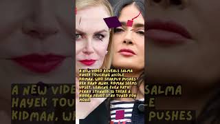 NICOLE KIDMAN AND SALMA HAYEK IN TENSE EXCHANGE AT PARIS FASHION WEEK [upl. by Eiknarf]