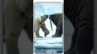 Polar bear vs walrus on ice [upl. by Amapuna]