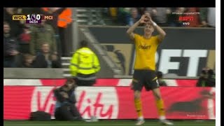 Jørgen Strand Larsen FIRST GOAL Wolves vs Manchester City 1 0 Highlights Premier League 2024 25 [upl. by Gaw]