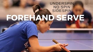 Forehand underspin sidespin and no spin​ serve in table tennis [upl. by Idaline]