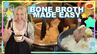 Bone Broth 👑🐷 Instant Pot or Slow Cooker Recipe [upl. by Airyk397]