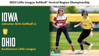 2023 Little League Softball Central Championship Iowa vs Ohio [upl. by Dlarrej]