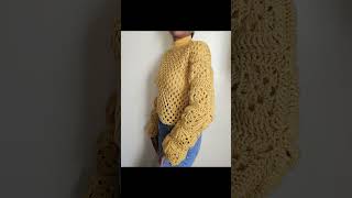 💛Granny Square Crochet Sweater Cozy Taiyo Sweater [upl. by Lertnahs]