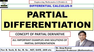 Partial Differentiation  Partial Differentiation Engineering Mathematics  Partial Derivatives Gate [upl. by Nylauqcaj]