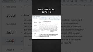 Tutorial Membuat Daftar Isi di Google Docs rajawaliadikarya googledocs [upl. by Anthia]