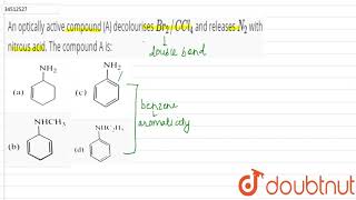 An optically active compound A decolourises Br2C Cl4 [upl. by Aidnama954]