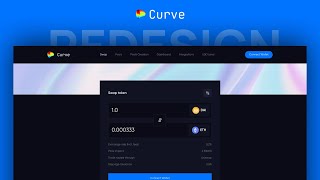 Crypto Curve Finance Redesign SPEED UI by Figma [upl. by Sadnak]