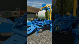 BALING WHOLECROP SILAGE W GÖWEIL STATIONARY BALER  Farming Simulator 22 shorts farmingsimulator [upl. by Neirrad]