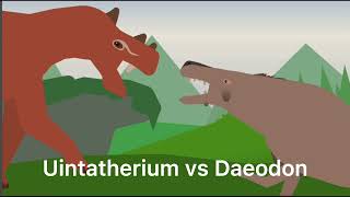 Quick Battles Uintatherium vs Daeodon [upl. by Saudra]