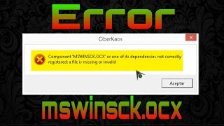 Error MSWINSCKOCX Windows 8 32 Bits [upl. by Chance]