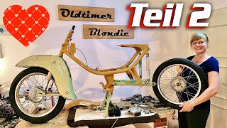 Simson Schwalbe KR 51 Bj 1964 Restauration Teil 2 Besonderheiten Fahrwerk Rad Nabe Oldtimer Blondie [upl. by Cutler916]