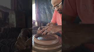 Clay Plate Making on pottery wheel shorts [upl. by Nonad36]