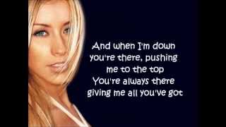 Christina Aguilera I Turn To You w lyrics on screen [upl. by Higinbotham242]