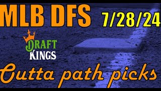 MLB DFS Picks Today — Sunday 72824 — Outta Base Path Picks — DraftKings Pitcher Breakdowns [upl. by Susana]