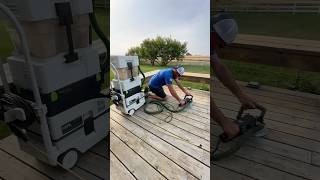 Nice evening to start refinishing a deck with the ​⁠festoolcanada RG 130 and dust collection [upl. by Kingsly801]