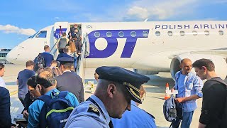 Sofia Bulgaria  Warsaw  Krakow Poland  Flying LOT Polish Airlines ERJ195 LR [upl. by Etteneg558]