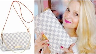 Louis Vuitton favorite mm damier azure unboxing  What Fits in my LV Bag  Jennifer Loves [upl. by Miquela]