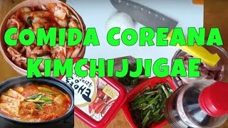 Comida Coreana ¿Cómo hacer Kimchi Jjigae RECETA ♥ DTEC [upl. by Maharva]