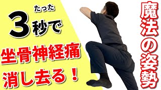 たった3秒で坐骨神経痛を消し去る魔法の姿勢！解剖学の知識があればもう坐骨神経痛なんて怖くない！ [upl. by Matejka]