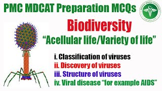 Biodiversity acellular lifevariety of life MCQs  PMC MDCAT Preparation 2022  Chapter Wise MCQs [upl. by Aisile]