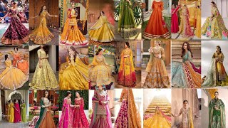 Latest mehndi dress ideas 2024stylish mehndi silk gharara and stylish lehenga designmehandidress [upl. by Eiralav]