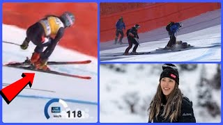 Cortina dAmpezzo Isabella Wright Crash  IsaBella Wright Airlifted After Crash in DH World Cup 🎿🚁 [upl. by Vorster]