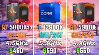 RYZEN 7 5800X3D vs i912900K vs RYZEN 9 5900X  Test in 5 Games  1440p [upl. by Yaf]