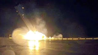 SpaceXs Falcon 9 rocket crash landing on autonomous spaceport drone ship [upl. by Nueormahc33]