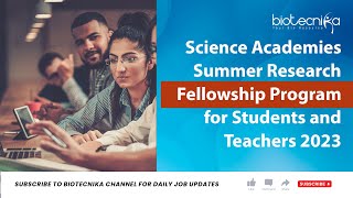 SRPF 2023  Summer Research Fellowship Program for Students and Teachers [upl. by Nadine196]