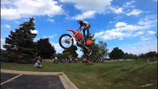 Epic Dirt bike Send into a unfortunate Grom Crash  Fail 2021 [upl. by Bauske]