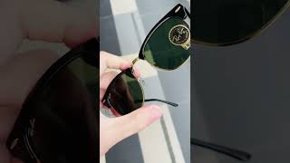 Ray Ban Clubmaster 3016 Polished Black On Gold  G15  51 [upl. by Aydin]