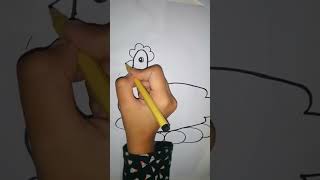 Draw a hen very easy drawing viralshortsfeed [upl. by Yecad]