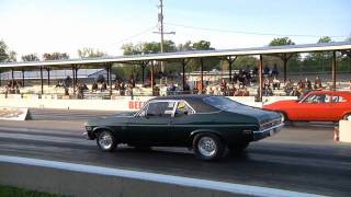 1970 Chevy Nova  7 sec 14 mile run [upl. by Yornoc]