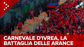 LIVE Carnevale dIvrea 2024 la battaglia delle arance diretta video [upl. by Nodyarg]