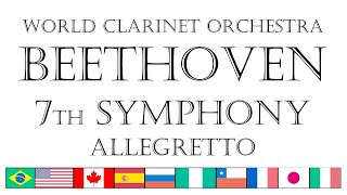 Beethovens Allegretto 7th Symphony  World Clarinet Orchestra [upl. by Atiuqcir934]