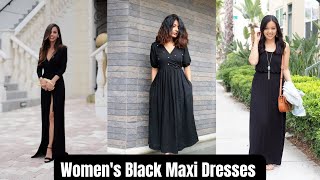 Unveiling the Latest Womens Black Maxi Dress Designs  Womens Maxies Designs [upl. by Arihppas888]