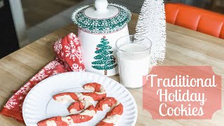 Traditional Christmas Candy Cane Cookie Recipe  Holiday Dessert Recipe [upl. by Nivrae78]