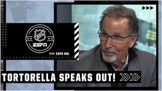 John Tortorella questions if ZegrasMilano goal is good for the game  NHL on ESPN [upl. by Jodi]