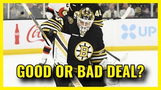 Cap Space QUESTIONED in Bruins’ Ullmark Trade with Ottawa [upl. by Leakim]