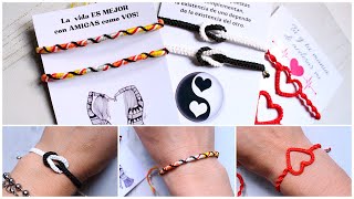 PULSERAS de HILO para COMPARTIR sin dije⚡TUTORIAL 💖 [upl. by Quiteri157]