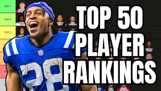 Top 50 Fantasy Football Player Rankings amp Tiers [upl. by Ymerej]