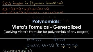 Polynomials Vietas Formulas  Generalized [upl. by Aruasi]