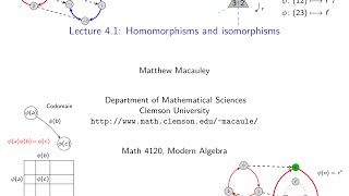 Visual Group Theory Lecture 41 Homomorphisms and isomorphisms [upl. by Killarney]