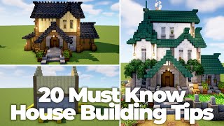 Minecraft  20 Must Know Tips For Building Unique House Designs [upl. by Gerk]