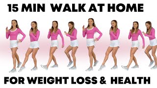 Walking Exercise for Weight Loss  15 Minute Walk at Home [upl. by Lemuela]