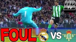 Real Madrid  Betis Kevlor Navas Foul Red Card HD [upl. by Aremahs]