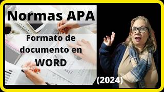 👉 Word  Normas APA 7 Formato márgenes interlineado fuente y más 2024 [upl. by Yve]