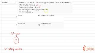 Which of the following names are incorrect  Methylaniline Propanediamine NPenthy2Propylamine [upl. by Attenal533]