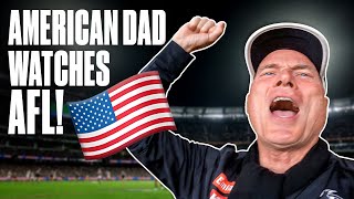 Hilarious reactions as American Dad watches his SON play Aussie Rules 🤣 🏉 [upl. by Cathryn]