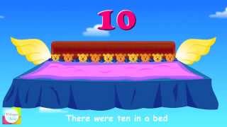 Ten In The Bed Nursery Rhyme With Lyrics  Animation Songs For Children [upl. by Ainex]